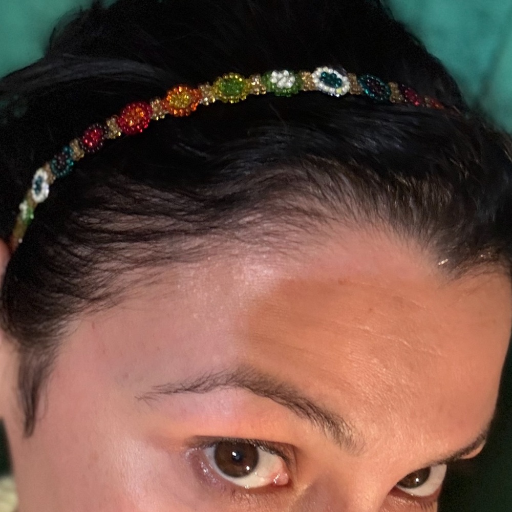 Flower Beaded Multicolor Headband for Women